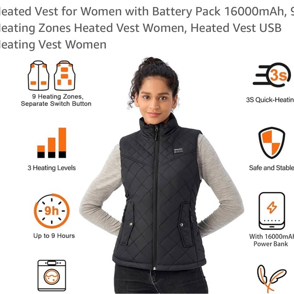 Heated Vest For Woman, With Battery - Picture 2 of 8